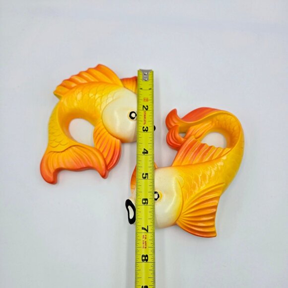 Vintage Koi Goldfish Fish Chalkware Orange Yellow Miller Studio 1977 MCM Read - Picture 2 of 16